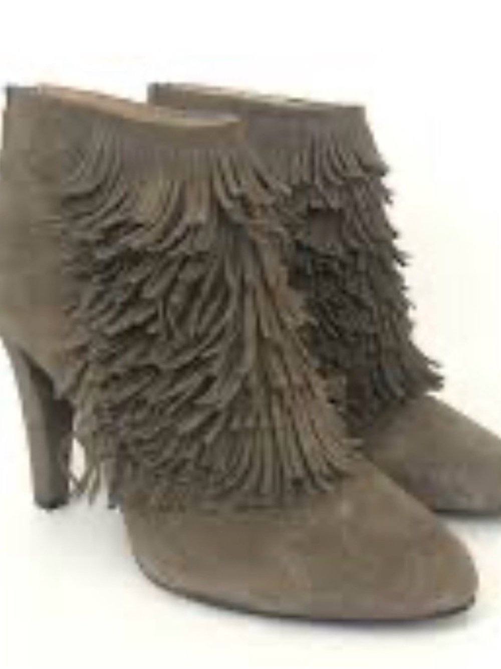 Banana Republic Taupe Suede Fringe Ankle Booties